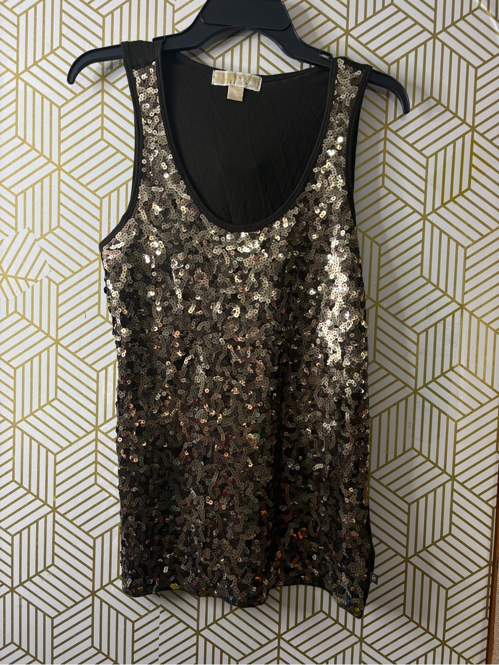 Michael Kors forest green seqins tank Top medium